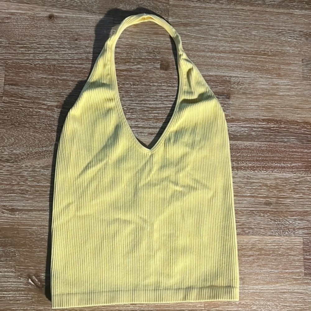 * URBAN OUTFITTERS Cropped Halter Ribbed Tank